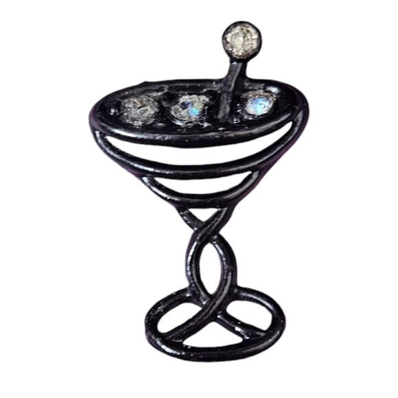 VTG Upcycled Martini Brooch - Picture 1 of 4